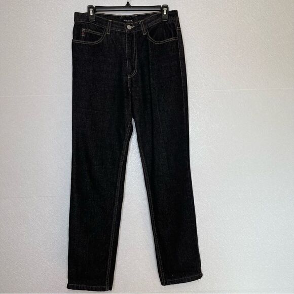 Guess Vintage High Waist Straight Leg Jeans Black 31 - Picture 2 of 9